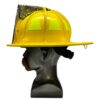 yellow leather fire helmet